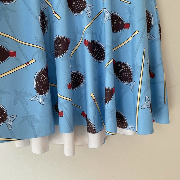 Blackmilk M Fish Fishing A-Line Skirt Stretch Mini - Picture 4 of 8